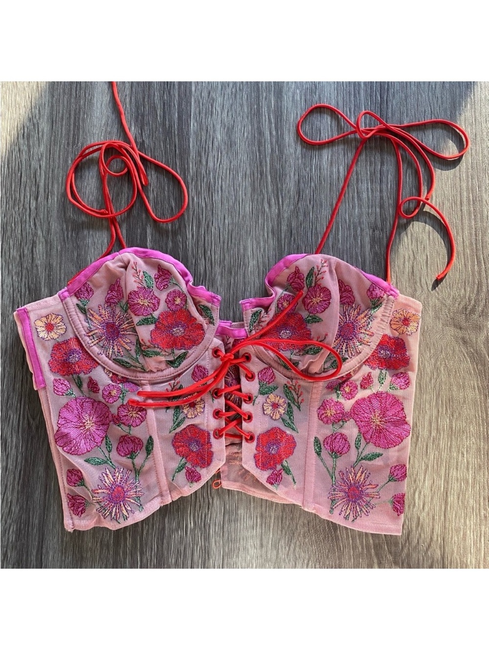 For Love and Lemon Kaylee floral lace corset crop top - Picture 3 of 5